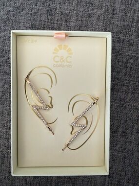 C&C California Gold Crystal Lightning Ear Cuffs